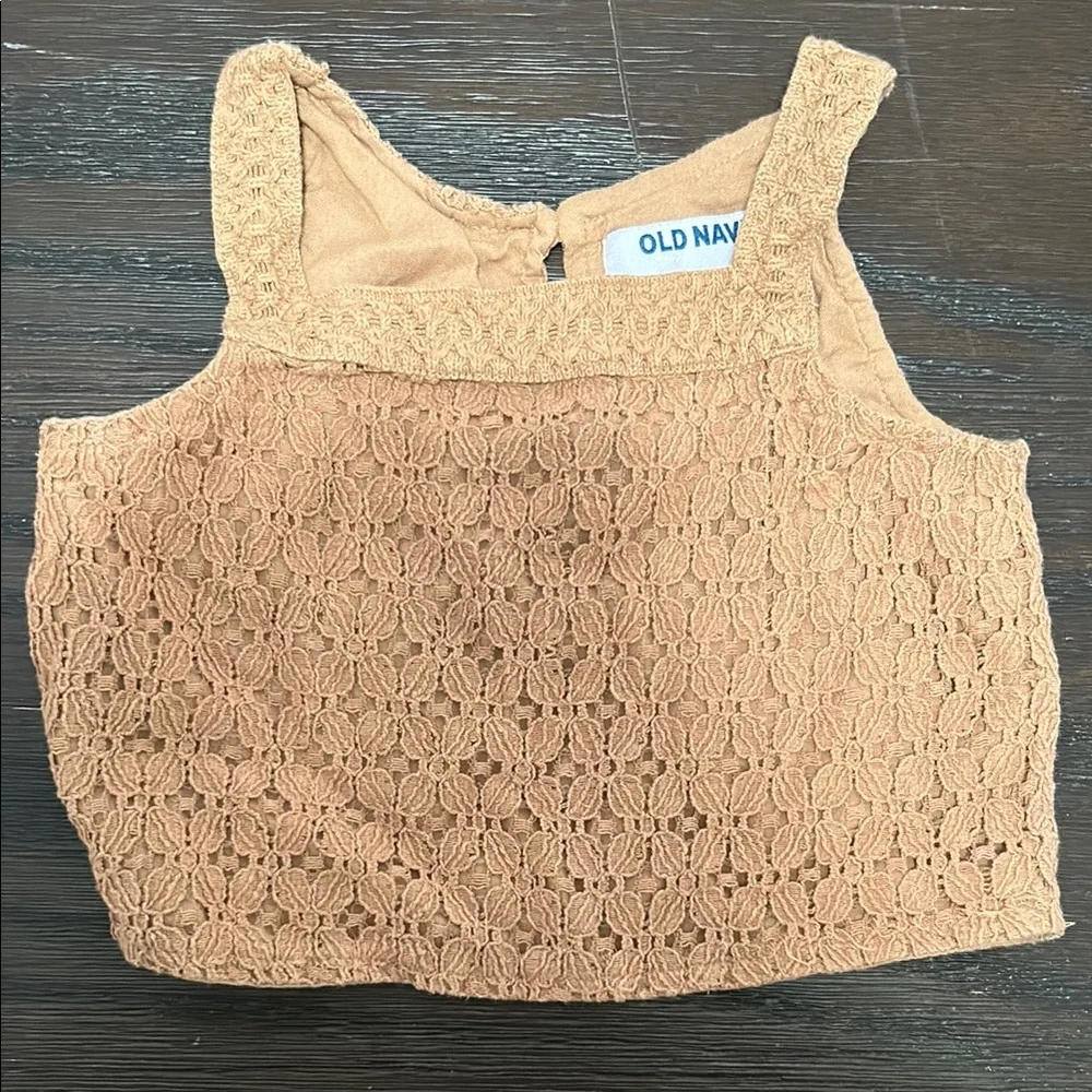 Old Navy Tan Casual crop top and Bottoms with Elastic Waistband